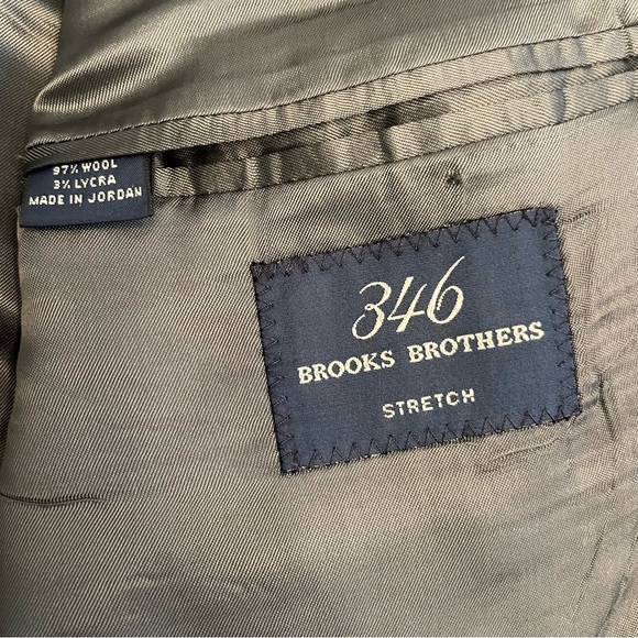 Brooks Brothers 346 Stretch Men Wool Blend Gray Glen Check 45R Blazer Sport Coat - Picture 5 of 10